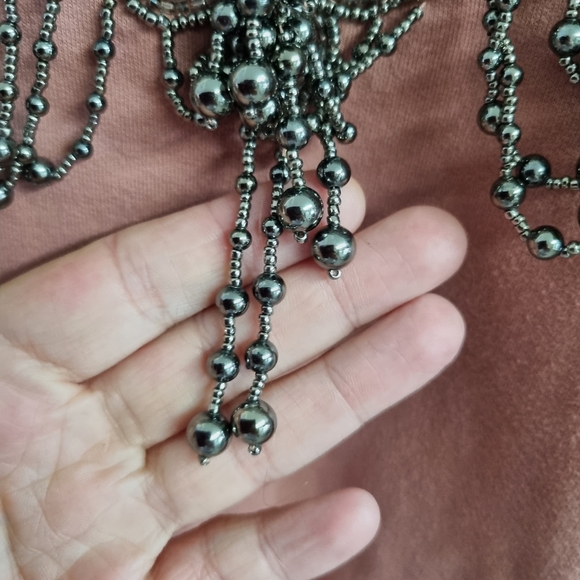 Vtg toyshop pink sweater with beaded detail uk 14 - Picture 5 of 7